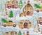 3 Wishes Christmas Gingerneering Gingerbread Campers on Blue 100% Cotton By the yard